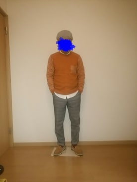 「TAKEO KIKUCHI（タケオキクチ）のアイテム（ハンチング/ベレー帽）」を使った、よっさんさん（メンズ・168cm）の秋コーディネート