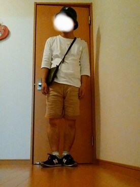 「ゆるカジ」｜「アイテム（帽子）」を使った、よっさんさん（メンズ・168cm）の夏コーディネート