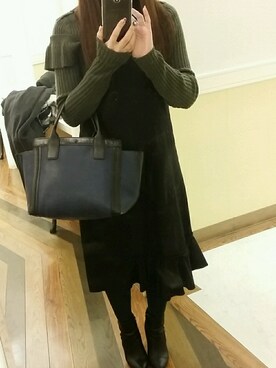 「EACH×OTHER（イーチアザー）のアイテム」を使った、Yrさん（レディース・159cm）の冬コーディネート