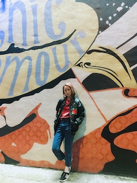 「streetsnap」｜「アイテム（その他アウター）」を使った、Jessie Ngさん（レディース・156cm）の冬コーディネート