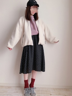 「PLAYBOY（プレイボーイ）のアイテム（帽子）」を使った、m i i k i🧸さん（レディース・156cm）の冬コーディネート