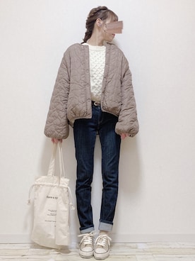 「one after another NICE CLAUP（ワンアフターアナザーナイスクラップ）のアイテム（ブルゾン）」を使った、m i i k i🧸さん（レディース・156cm）の冬コーディネート