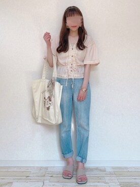 「ZOZOでしか買えない」｜「アイテム（その他）」を使った、m i i k i🧸さん（レディース・156cm）の夏コーディネート