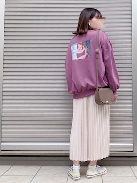 「GRL（グレイル）のプリーツスカート（スカート）」を使った、m i i k i🧸さん（レディース・156cm）の秋コーディネート