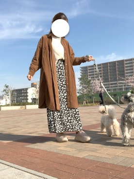 「SHEL’TTER（シェルター）のアイテム（シャツワンピース）」を使った、maru🌼ochibiさん（レディース・150cm）の春コーディネート