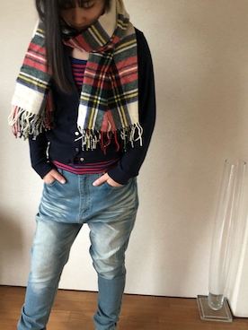 「アイテム（カーディガン/ボレロ、その他）」を使った、mintさん（レディース・164cm）の秋コーディネート