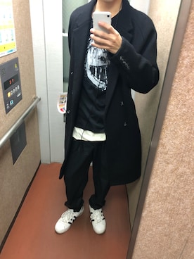 「Ground Y（グラウンドワイ）のアイテム（スラックス）」を使った、けんさん（メンズ・175cm）の秋コーディネート