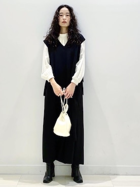 「ロングベスト」｜「アイテム（サロペット/オーバーオール）」を使った、YUKARIさん（レディース・169cm）の夏コーディネート