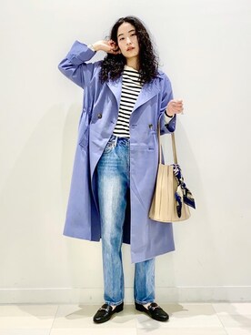 「プリーツバッグ」｜「アイテム（トレンチコート）」を使った、YUKARIさん（レディース・169cm）の秋コーディネート