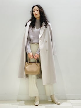 「テーラードコート」｜「アイテム（その他）」を使った、YUKARIさん（レディース・169cm）の秋コーディネート