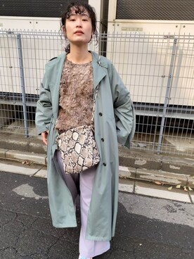 「CLANE（クラネ）のアイテム（トレンチコート）」を使った、YUKARIさん（レディース・169cm）の冬コーディネート