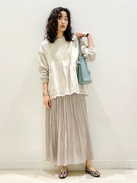 「レイヤード風」｜「アイテム（その他）」を使った、YUKARIさん（レディース・169cm）の冬コーディネート