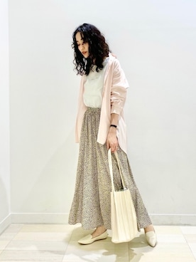 「プリーツバッグ」｜「アイテム（その他）」を使った、YUKARIさん（レディース・169cm）の春コーディネート