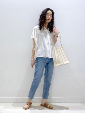 「プリーツバッグ」｜「アイテム（その他）」を使った、YUKARIさん（レディース・169cm）の春コーディネート