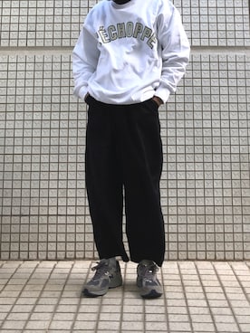 「is-ness（イズネス）のアイテム（スウェット）」を使った、wear_hirokiさん（メンズ・173cm）の冬コーディネート