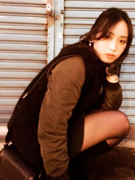 「CHEAP MONDAY（チープマンデイ）のアイテム（その他アウター）」を使った、ruruさん（レディース・167cm）の冬コーディネート