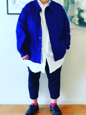 「plussize」｜「アイテム（ジャケット/アウター）」を使った、www.cadechire.jpさん（メンズ・173cm）の夏コーディネート