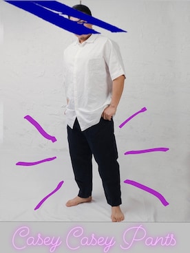 「CASEY CASEY（ケイシーケイシー）のアイテム（パンツ）」を使った、www.cadechire.jpさん（メンズ・173cm）の春コーディネート