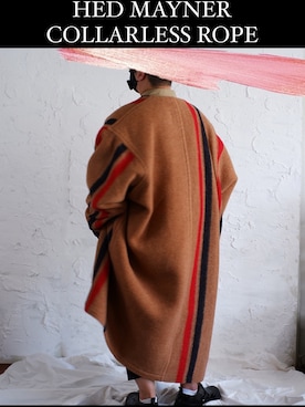 「リラックススタイル」｜「アイテム（ノーカラーコート）」を使った、www.cadechire.jpさん（メンズ・173cm）の冬コーディネート