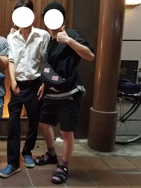 「AlexanderLeeChang（アレキサンダーリーチャン）のアイテム（Tシャツ/カットソー）」を使った、ICHIさん（メンズ・174cm）の夏コーディネート