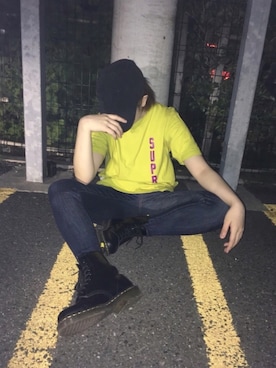 「ストリート系」｜「アイテム（ブーツ）」を使った、ずーさん（レディース・164cm）の春コーディネート