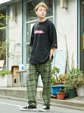 「SILAS（サイラス）のアイテム」を使った、SILASさん（メンズ・180cm）の夏コーディネート