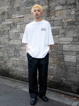 「SILAS（サイラス）のアイテム（Tシャツ/カットソー）」を使った、SILASさん（メンズ・180cm）の夏コーディネート