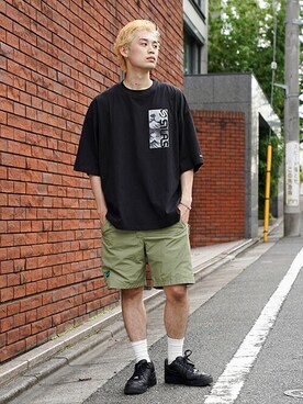 「SILAS（サイラス）のアイテム（Tシャツ/カットソー）」を使った、SILASさん（メンズ・180cm）の夏コーディネート