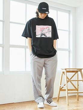 「SILAS（サイラス）のアイテム（Tシャツ/カットソー）」を使った、SILASさん（メンズ・180cm）の夏コーディネート