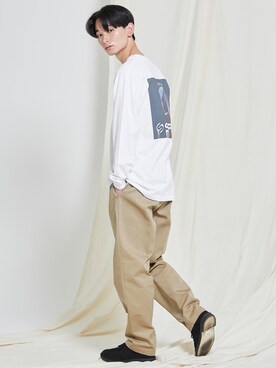 「SILAS（サイラス）のアイテム（Tシャツ/カットソー）」を使った、SILASさん（メンズ・180cm）の夏コーディネート