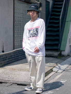 「SILAS（サイラス）のアイテム（Tシャツ/カットソー）」を使った、SILASさん（メンズ・174cm）の秋コーディネート