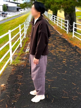 「BASISBROEK（バシスブルック）のアイテム（ブルゾン）」を使った、もーよさん（メンズ・175cm）の冬コーディネート