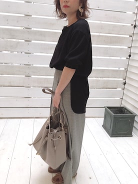 「Simplicite（サンプリシテ）のアイテム（スラックス）」を使った、saoさん（レディース・156cm）の秋コーディネート