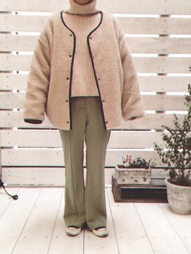 「gu」｜「アイテム（ジャケット/アウター）」を使った、saoさん（レディース・156cm）の冬コーディネート