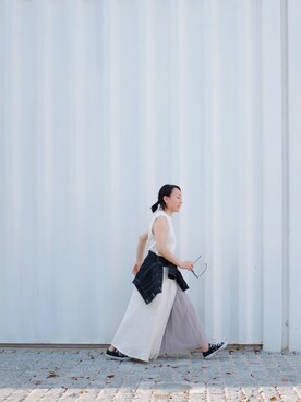 「SLOBE IENA（スローブイエナ）のアイテム（デニムジャケット）」を使った、JAMOSAさん（レディース・155cm）の春コーディネート