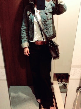 「Abercrombie&Fitch（アバークロンビーアンドフィッチ）のアイテム（デニムジャケット）」を使った、２３５さん（レディース・156cm）の秋コーディネート