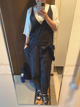 「osharewalker（オシャレウォーカー）のアイテム（オールインワン・サロペット）」を使った、２３５さん（レディース・156cm）の秋コーディネート