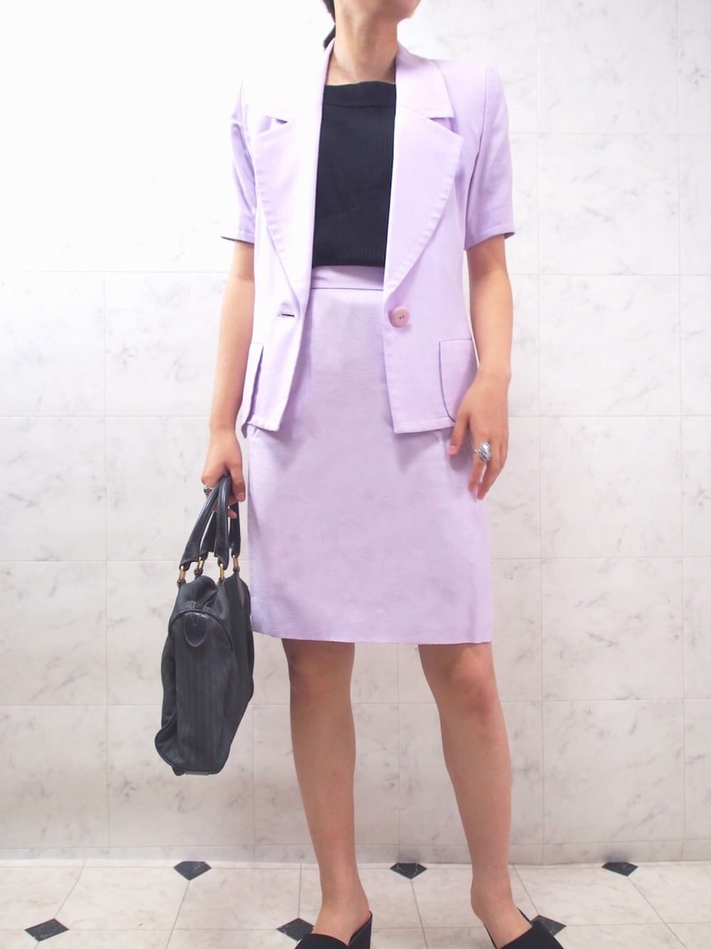 イヴ・サンローラン　ジャケット　ピンク　ノーカラー Yves Saint Laurent ノーカラージャケット ピンク Yves Saint Laurent