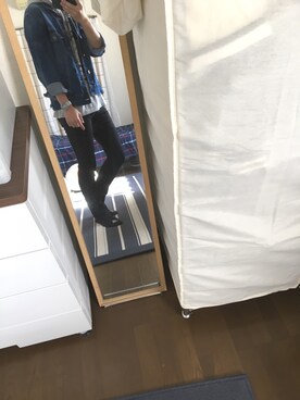 「ZIP FIVE（ジップファイブ）のアイテム（デニムジャケット）」を使った、釘宮渉さん（メンズ・172cm）の春コーディネート