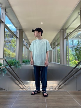 「URBAN RESEARCH（アーバンリサーチ）のアイテム（帽子）」を使った、小熊さん（メンズ・160cm）の夏コーディネート