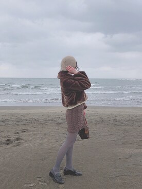 「dazzlin（ダズリン）のアイテム（その他アウター）」を使った、せなさん（レディース・160cm）の冬コーディネート