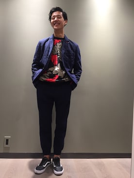 「DIESEL（ディーゼル）のアイテム（テーラードジャケット）」を使った、ZOUさん（メンズ・177cm）の夏コーディネート