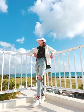 「travel」｜「アイテム（スタジャン）」を使った、Zoe さん（レディース・159cm）の春コーディネート