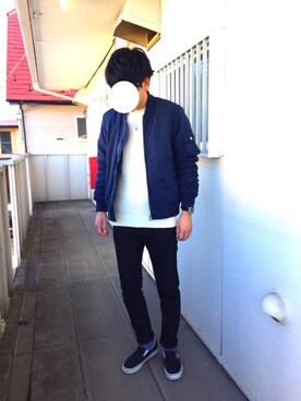 「SEVENDAYS=SUNDAY（セブンデイズサンデイ）のアイテム（ミリタリージャケット）」を使った、Hirokichiさん（メンズ・175cm）の冬コーディネート