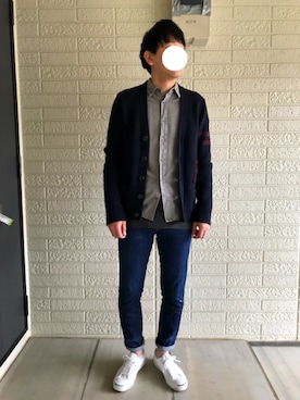 「Abercrombie&Fitch（アバークロンビーアンドフィッチ）のアイテム（ニット/セーター）」を使った、Hirokichiさん（メンズ・175cm）の春コーディネート
