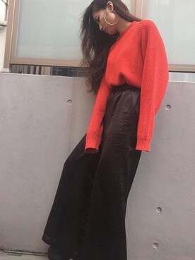 「STELLA McCARTNEY（ステラマッカートニー）のアイテム（ローファー）」を使った、Alice Tokyoさん（レディース・160cm）の秋コーディネート