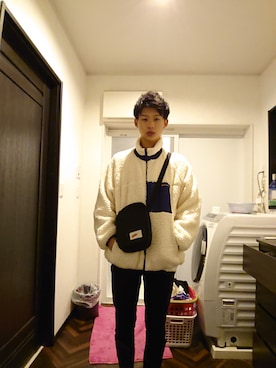 「アイテム（ブルゾン）」を使った、けいしんさん（メンズ・173cm・10代）の冬コーディネート