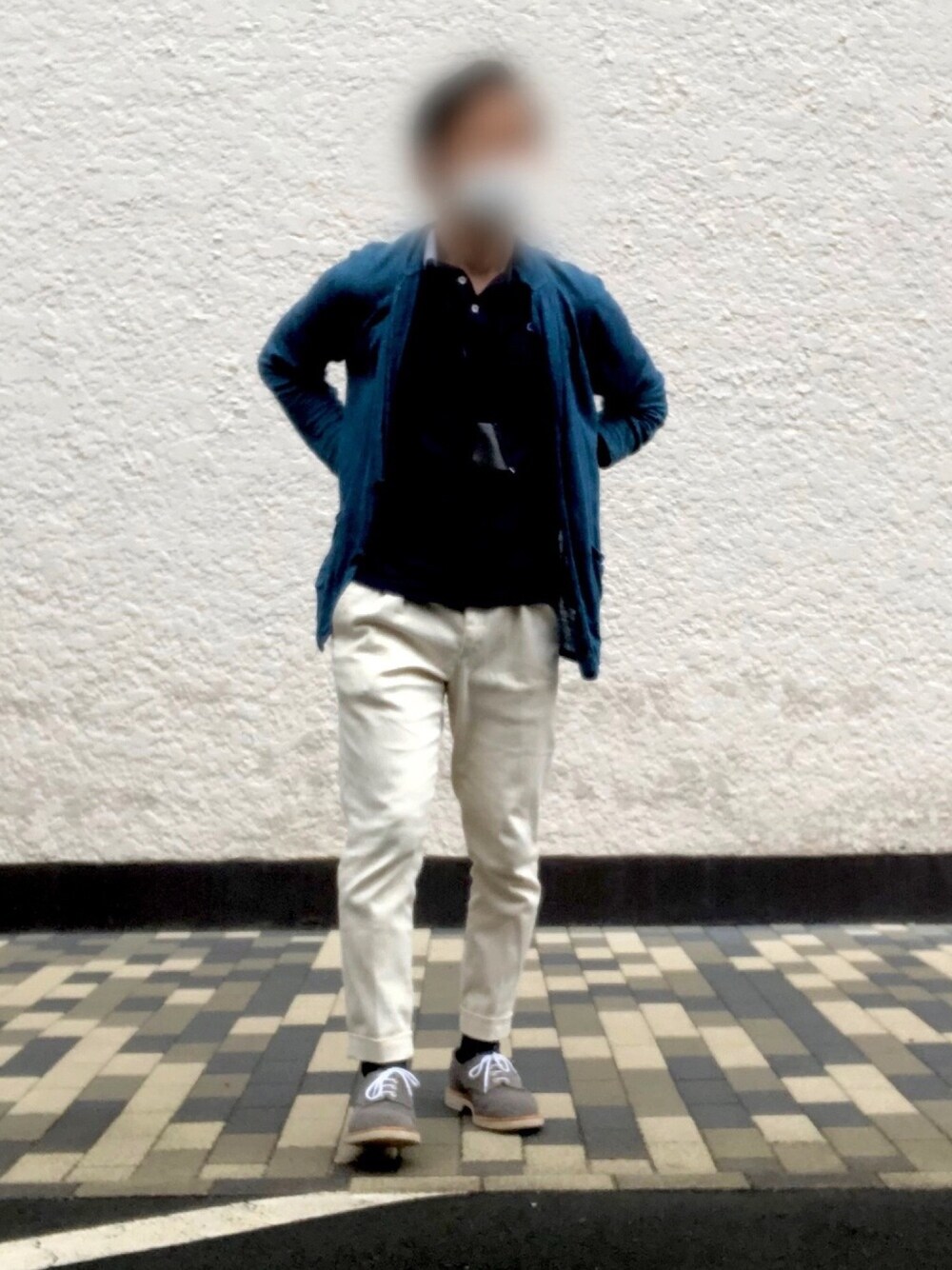 「きれいめカジュアル、キレイめ、大人カジュアル、お洒落さんとつながりたい、シンプル、ポロシャツ、LACOSTE、SOPHNET.」｜「HERMESのアイテム（アクセサリー、ブラック系）」を使った、rsskさん（メンズ・173cm）の春コーディネートの1枚目の写真