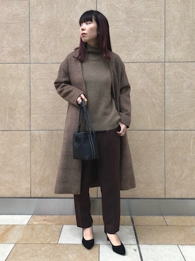 「green label relaxing（グリーンレーベルリラクシング）のアイテム（その他アウター）」を使った、ざきやまさん（レディース・161cm）の冬コーディネート