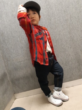 「ワッフル」｜にゃごさん（キッズ・90cm）の春コーディネート